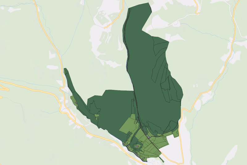 Kartenvorschau des Bodenverbrauchs der KG Oberranna