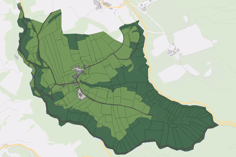 Kartenvorschau des Bodenverbrauchs der KG Schlaubing
