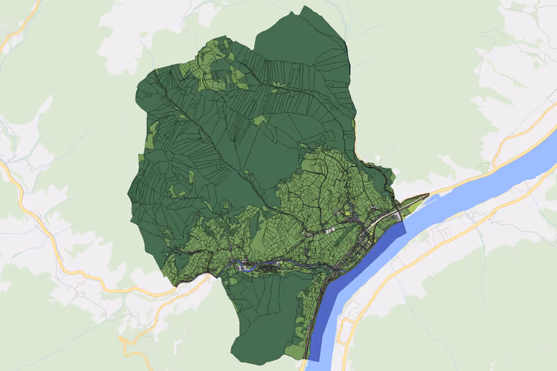 Kartenvorschau des Bodenverbrauchs der KG Spitz
