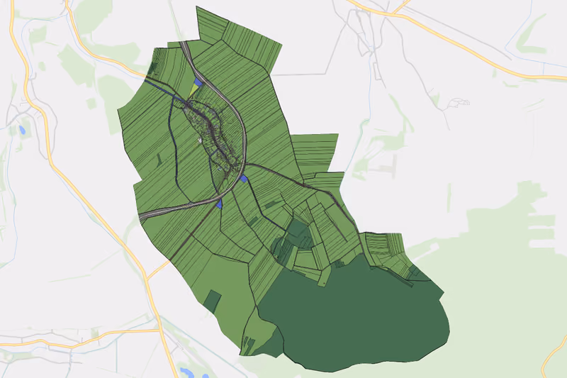 Kartenvorschau des Bodenverbrauchs der KG Waltersdorf