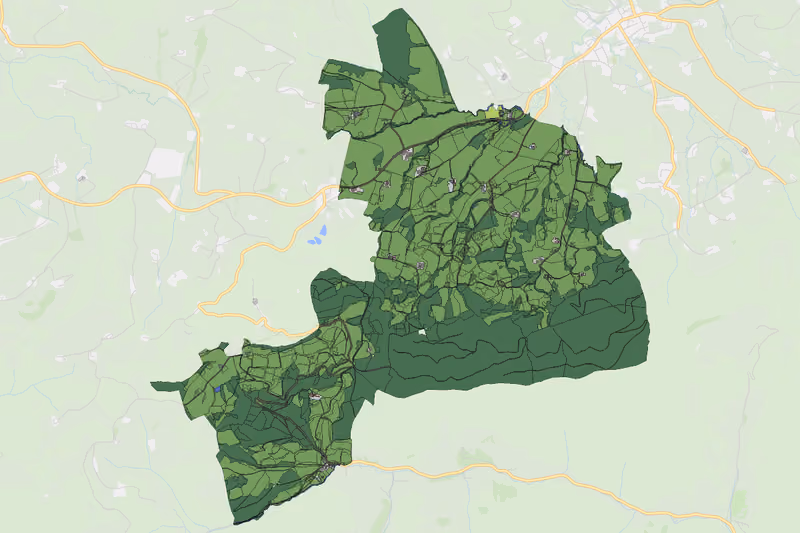 Kartenvorschau des Bodenverbrauchs der KG Weißenbach