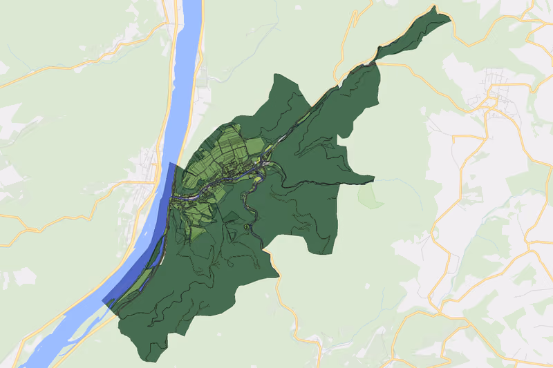 Kartenvorschau des Bodenverbrauchs der KG Aggsbach