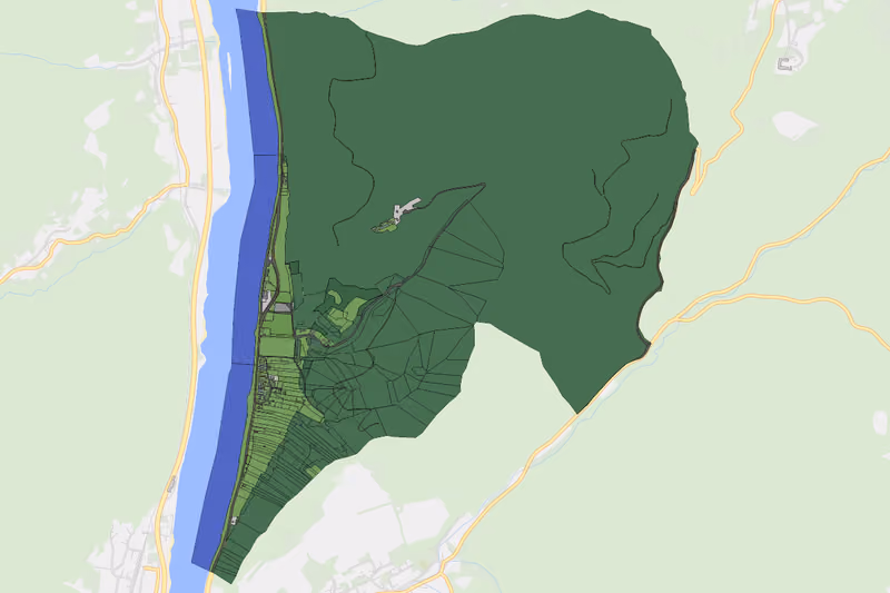 Kartenvorschau des Bodenverbrauchs der KG Aggstein