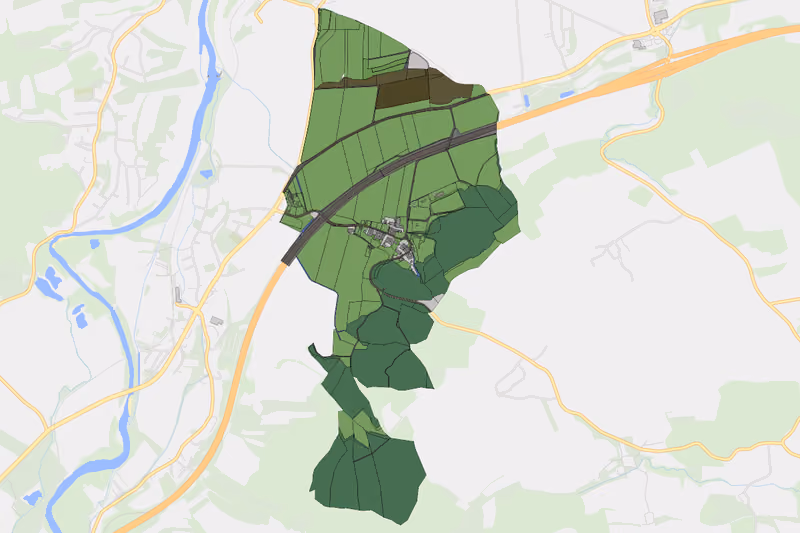 Kartenvorschau des Bodenverbrauchs der KG Harlanden