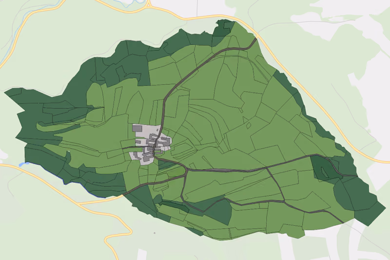 Kartenvorschau des Bodenverbrauchs der KG Krapfenberg
