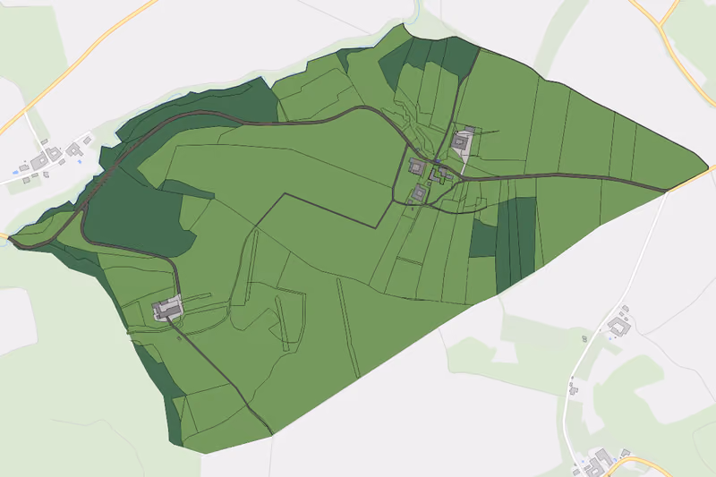 Kartenvorschau des Bodenverbrauchs der KG Lanzing