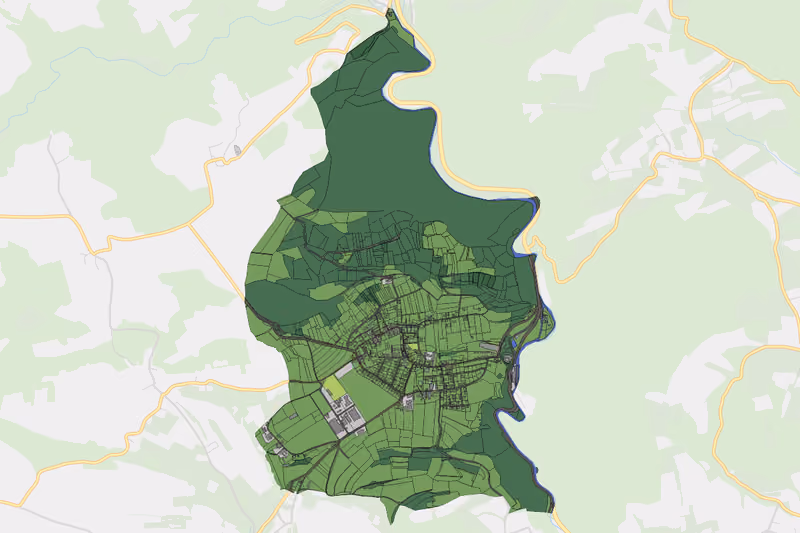 Kartenvorschau des Bodenverbrauchs der KG Leiben