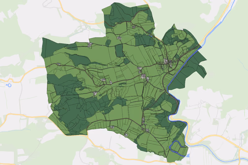 Kartenvorschau des Bodenverbrauchs der KG Mannersdorf bei Zelking