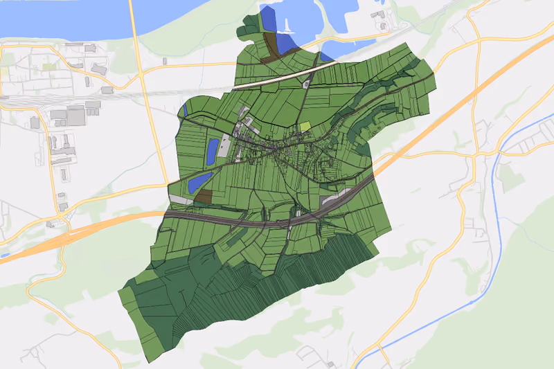 Kartenvorschau des Bodenverbrauchs der KG Ornding