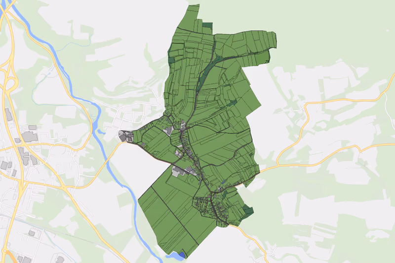 Kartenvorschau des Bodenverbrauchs der KG Pielach