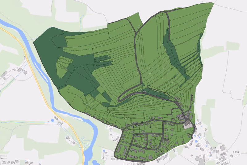 Kartenvorschau des Bodenverbrauchs der KG Pielachberg