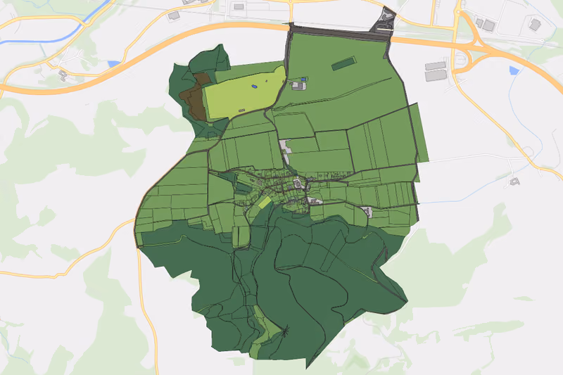 Kartenvorschau des Bodenverbrauchs der KG Pöverding