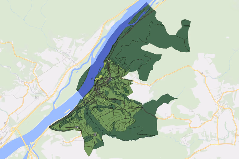 Kartenvorschau des Bodenverbrauchs der KG Schönbühel an der Donau