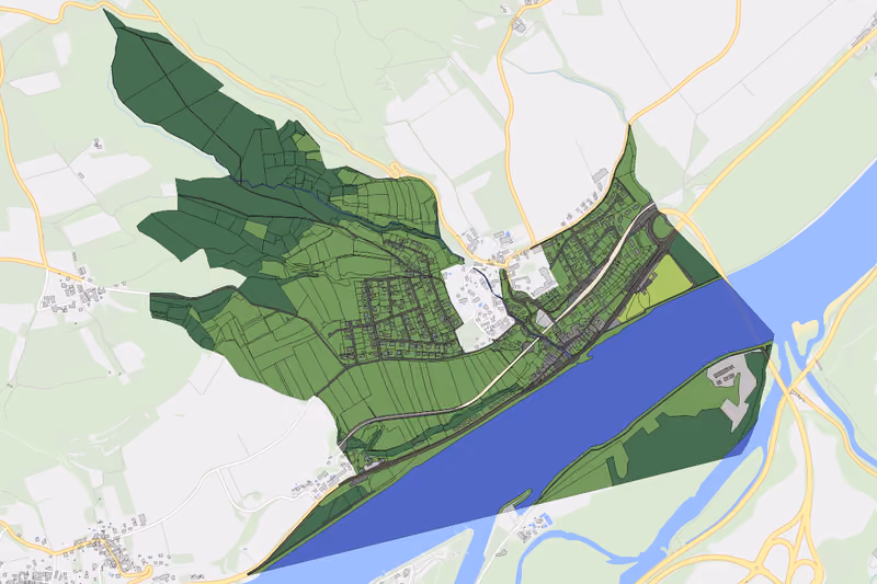 Kartenvorschau des Bodenverbrauchs der KG Emmersdorf