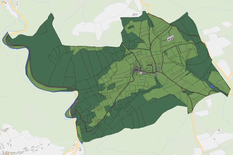 Kartenvorschau des Bodenverbrauchs der KG Pömling