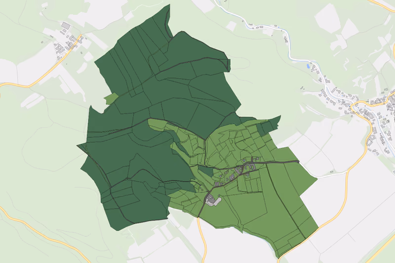 Kartenvorschau des Bodenverbrauchs der KG Reith