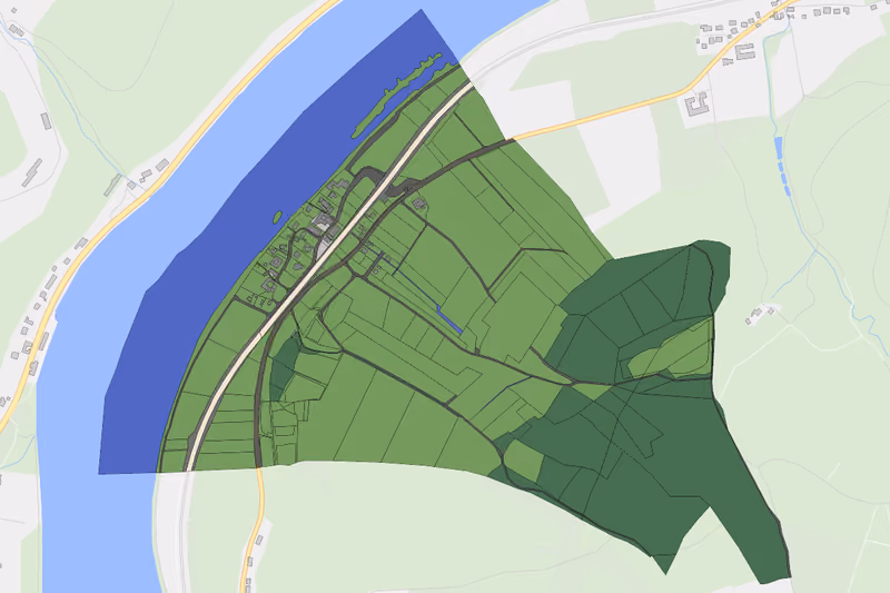 Kartenvorschau des Bodenverbrauchs der KG Diedersdorf