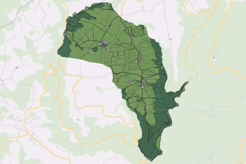 Kartenvorschau des Bodenverbrauchs der KG Fünfling