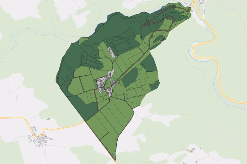 Kartenvorschau des Bodenverbrauchs der KG Aichau