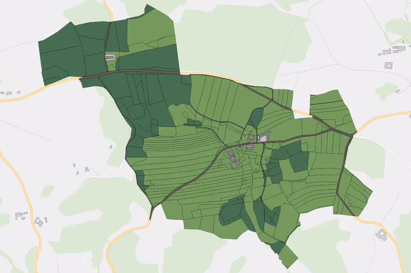 Kartenvorschau des Bodenverbrauchs der KG Landstetten