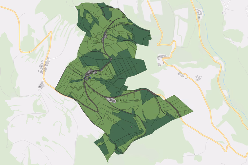 Kartenvorschau des Bodenverbrauchs der KG Lauffenegg