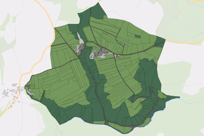 Kartenvorschau des Bodenverbrauchs der KG Lohsdorf an der Schwarza
