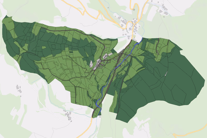Kartenvorschau des Bodenverbrauchs der KG Mannersdorf bei Heiligenblut