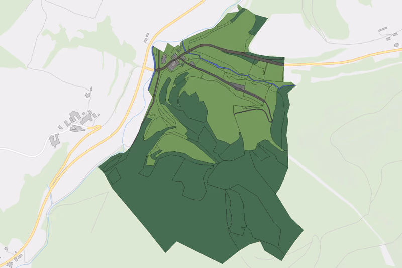 Kartenvorschau des Bodenverbrauchs der KG Moos