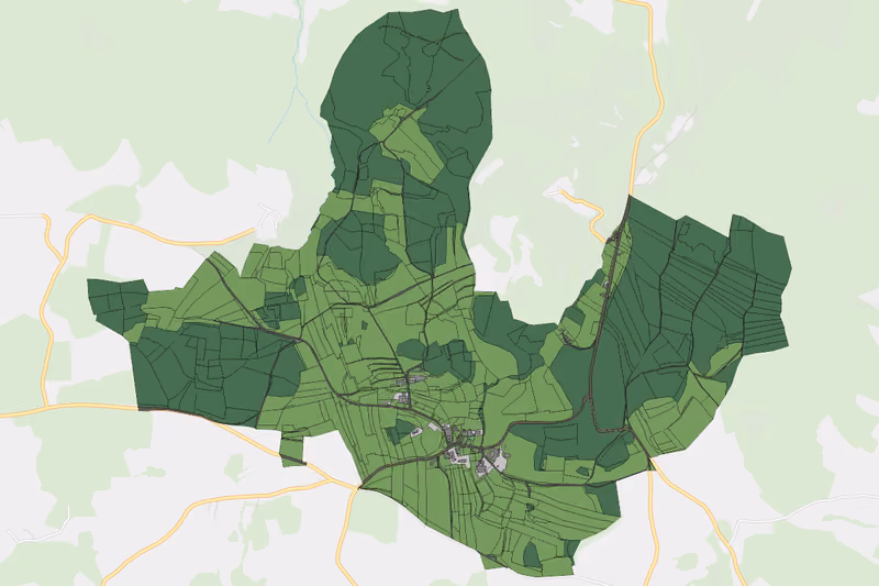 Kartenvorschau des Bodenverbrauchs der KG Prinzelndorf