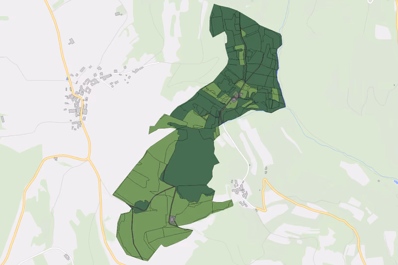 Kartenvorschau des Bodenverbrauchs der KG Steinbach