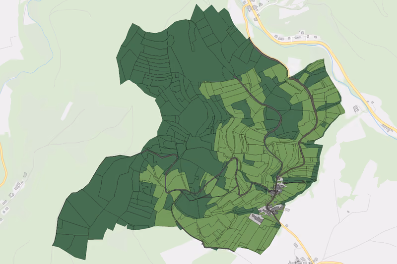 Kartenvorschau des Bodenverbrauchs der KG Tottendorf