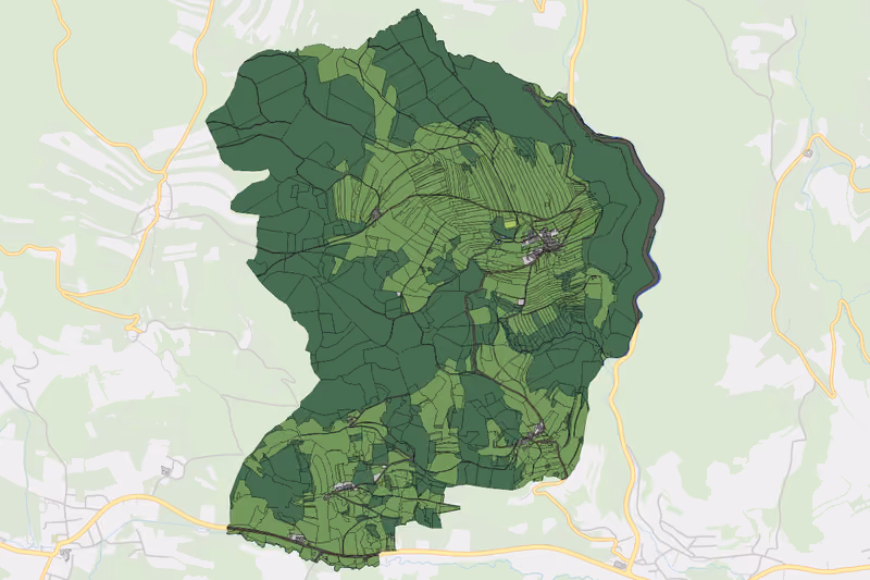 Kartenvorschau des Bodenverbrauchs der KG Weinling