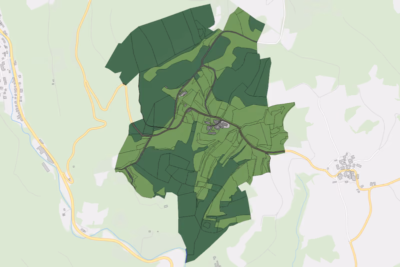 Kartenvorschau des Bodenverbrauchs der KG Weiterndorf