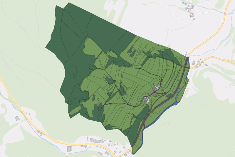 Kartenvorschau des Bodenverbrauchs der KG Zogelsdorf
