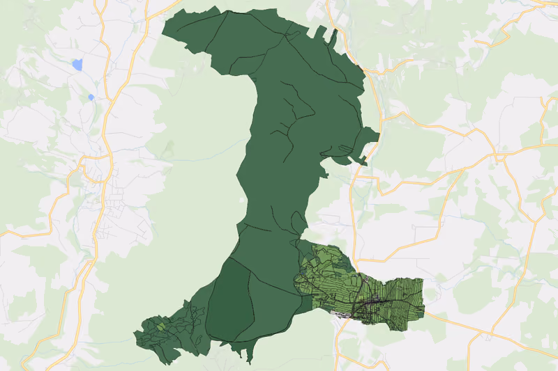 Kartenvorschau des Bodenverbrauchs der KG Münichreith