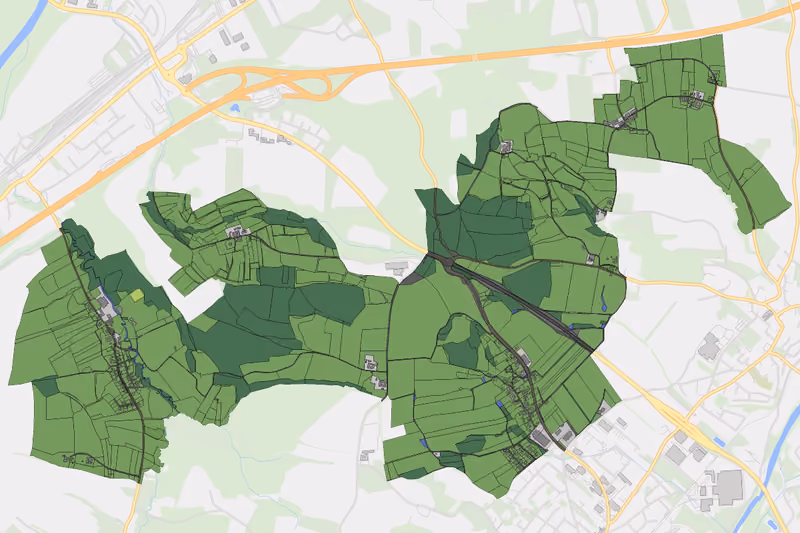 Kartenvorschau des Bodenverbrauchs der KG Holzing