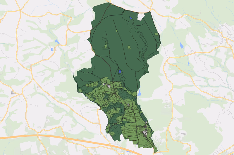 Kartenvorschau des Bodenverbrauchs der KG Weitgraben