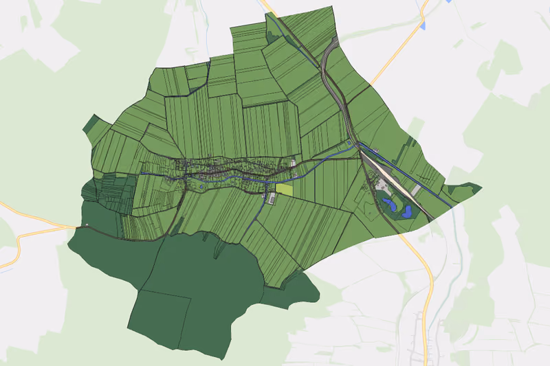 Kartenvorschau des Bodenverbrauchs der KG Frättingsdorf