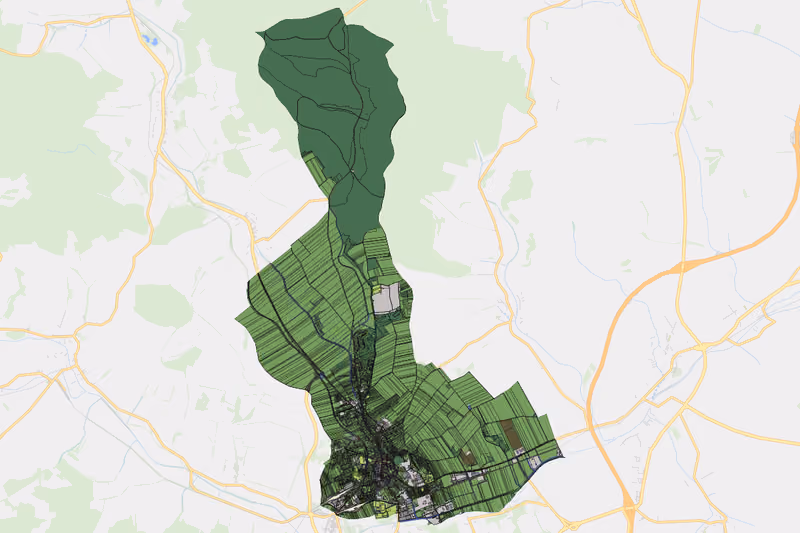 Kartenvorschau des Bodenverbrauchs der KG Mistelbach