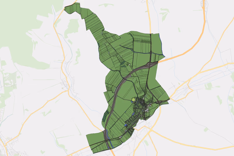 Kartenvorschau des Bodenverbrauchs der KG Wilfersdorf