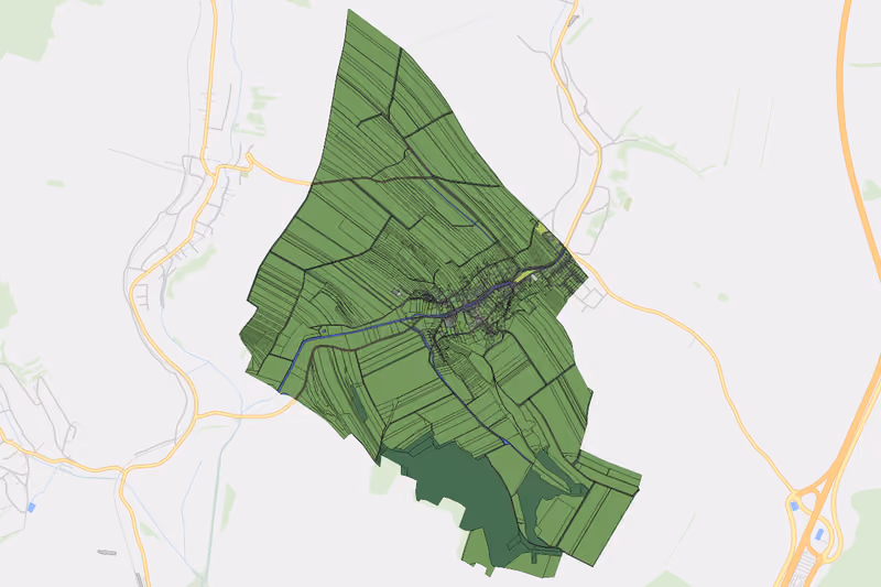 Kartenvorschau des Bodenverbrauchs der KG Traunfeld