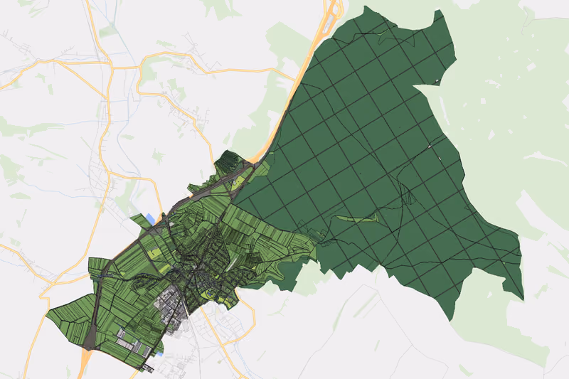 Kartenvorschau des Bodenverbrauchs der KG Wolkersdorf