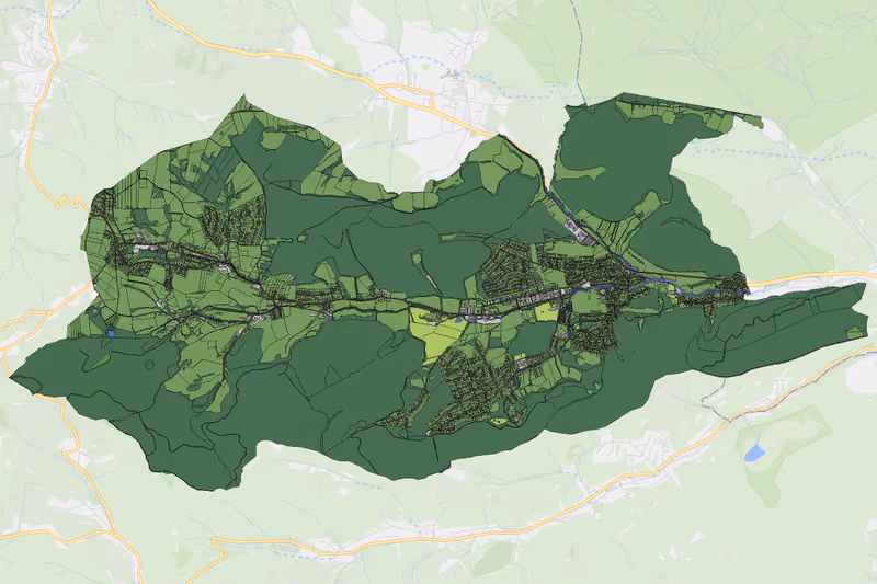 Kartenvorschau des Bodenverbrauchs der KG Breitenfurt