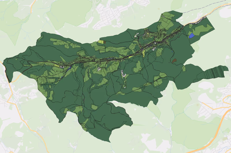 Kartenvorschau des Bodenverbrauchs der KG Kaltenleutgeben