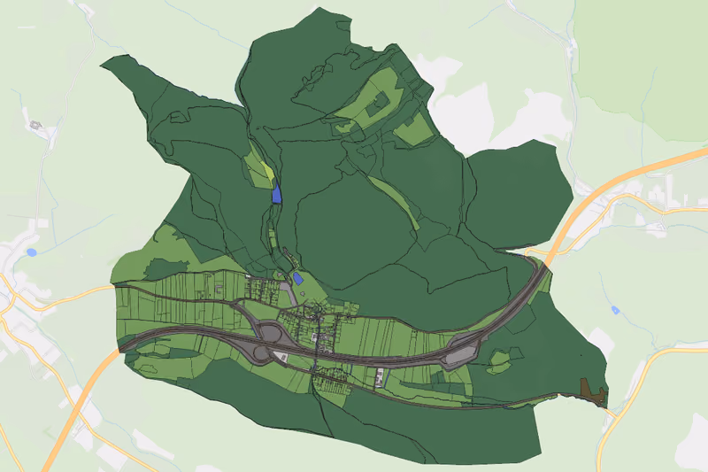 Kartenvorschau des Bodenverbrauchs der KG Sparbach