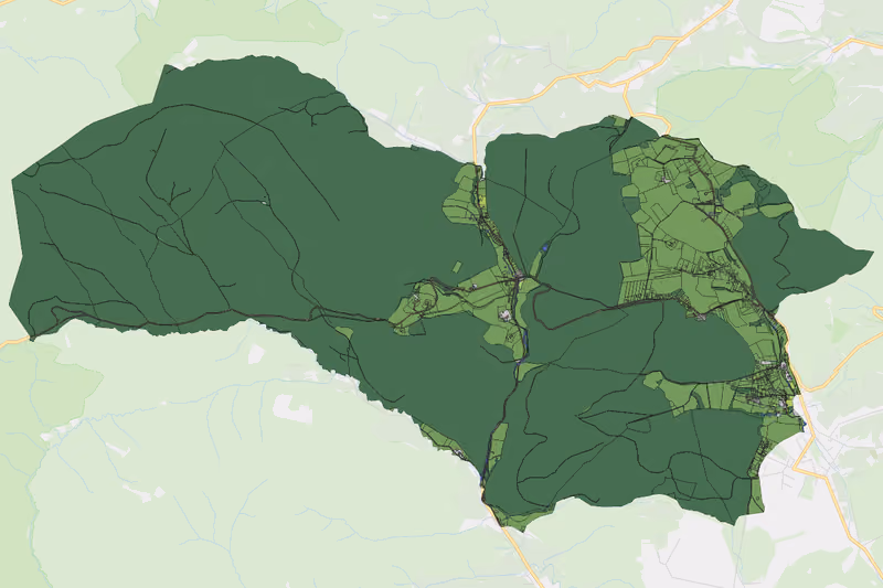 Kartenvorschau des Bodenverbrauchs der KG Stangau