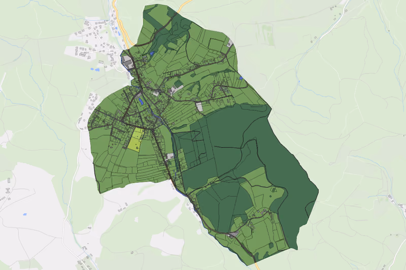 Kartenvorschau des Bodenverbrauchs der KG Sulz im Wienerwald