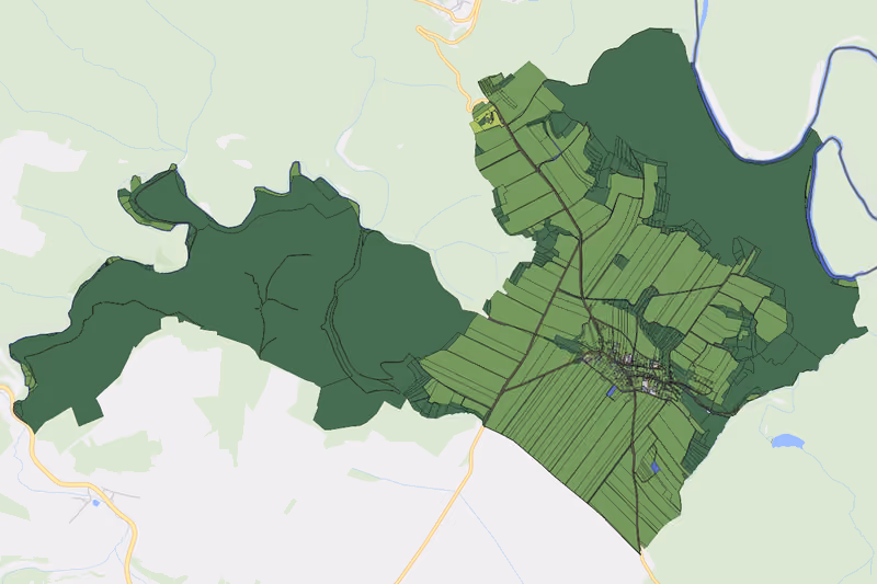 Kartenvorschau des Bodenverbrauchs der KG Merkersdorf