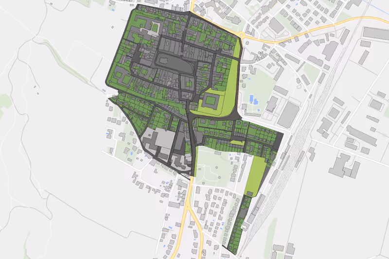 Kartenvorschau des Bodenverbrauchs der KG Retz Stadt