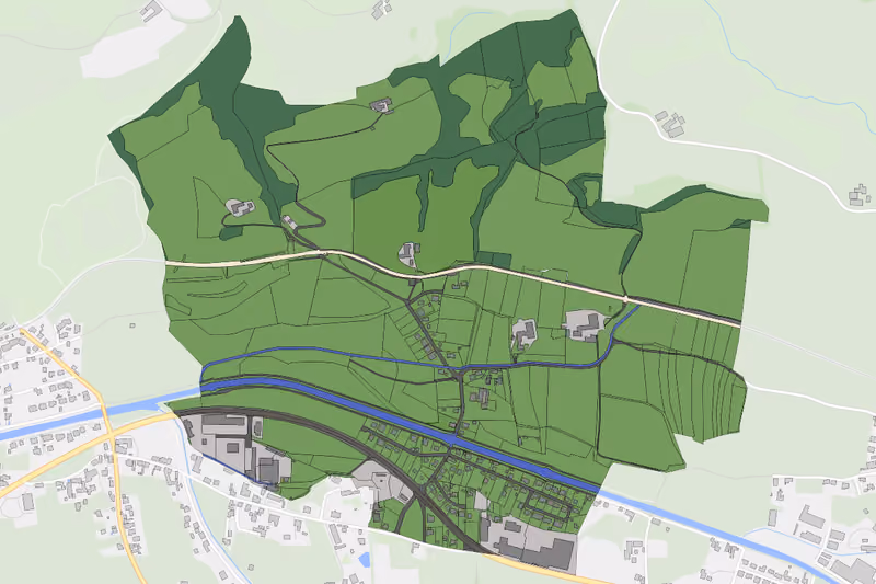 Kartenvorschau des Bodenverbrauchs der KG Bernreit
